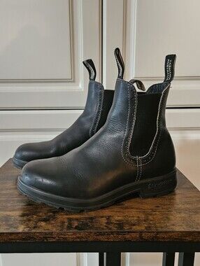 Blundstone Voltan Black Women's 1448 High Top Leather Lug Sole Chelsea Boots